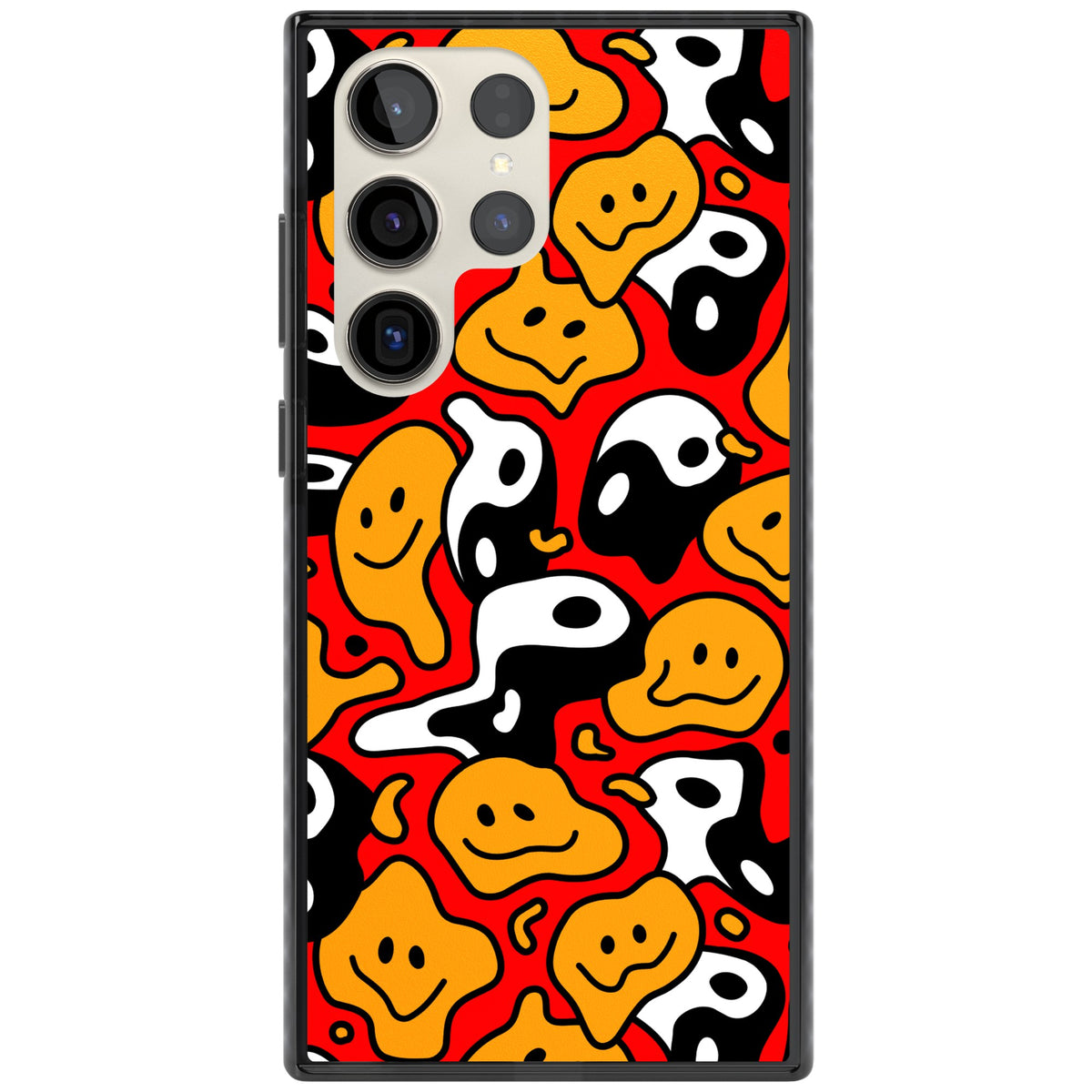 Yin Yang Acid Face Samsung S22 Ultra / Samsung S23 Ultra / Samsung S24 Ultra Impact Black Phone Case front