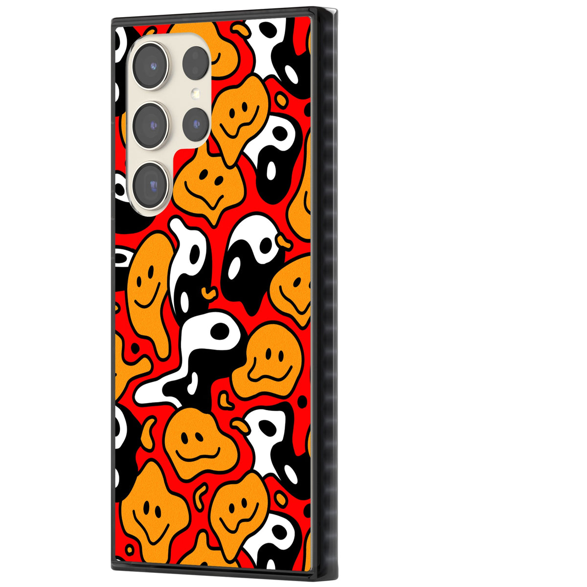 Yin Yang Acid Face Samsung S22 Ultra / Samsung S23 Ultra / Samsung S24 Ultra Impact Black Phone Case side