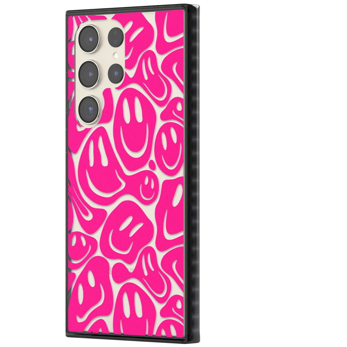 Pink Acid Faces Samsung S22 Ultra / Samsung S23 Ultra / Samsung S24 Ultra Impact Black Phone Case side