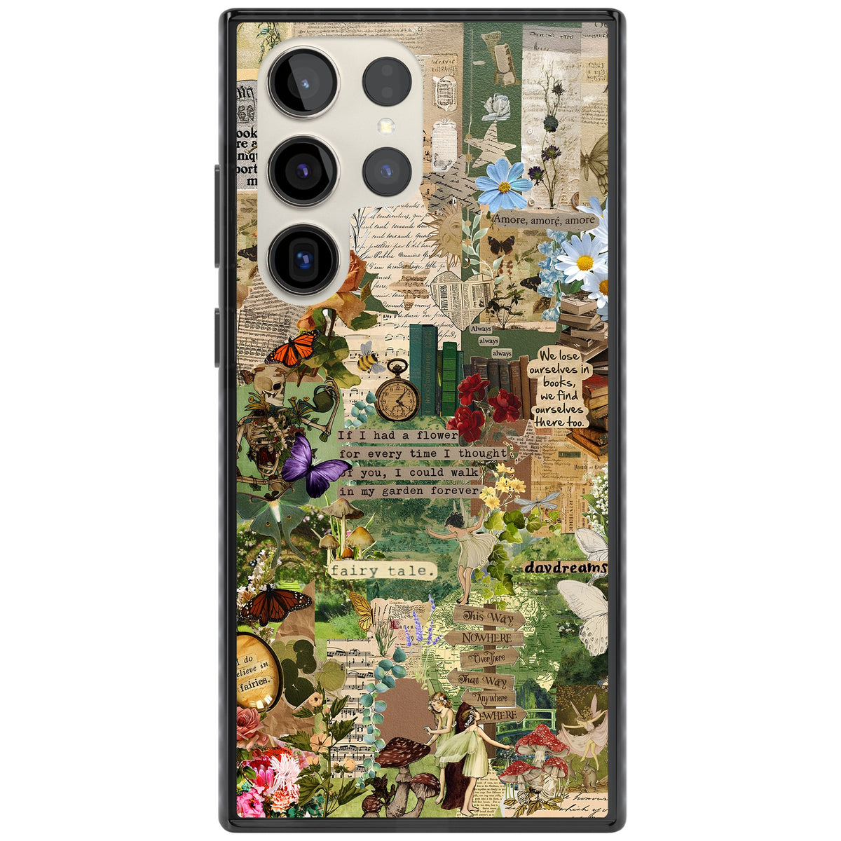 Enchanted Collage Samsung S22 Ultra / Samsung S23 Ultra / Samsung S24 Ultra Impact Black Phone Case front