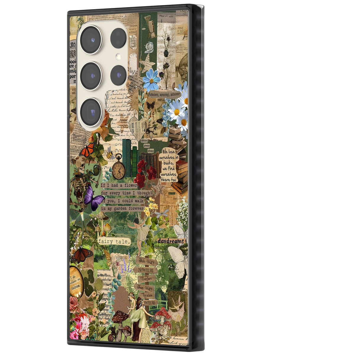 Enchanted Collage Samsung S22 Ultra / Samsung S23 Ultra / Samsung S24 Ultra Impact Black Phone Case side