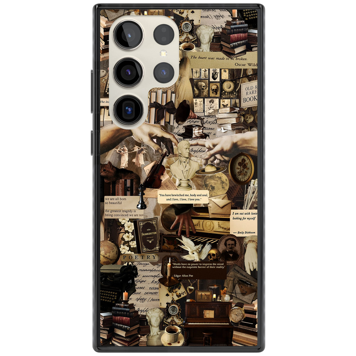 Antique Collage Samsung S22 Ultra / Samsung S23 Ultra / Samsung S24 Ultra Impact Black Phone Case front