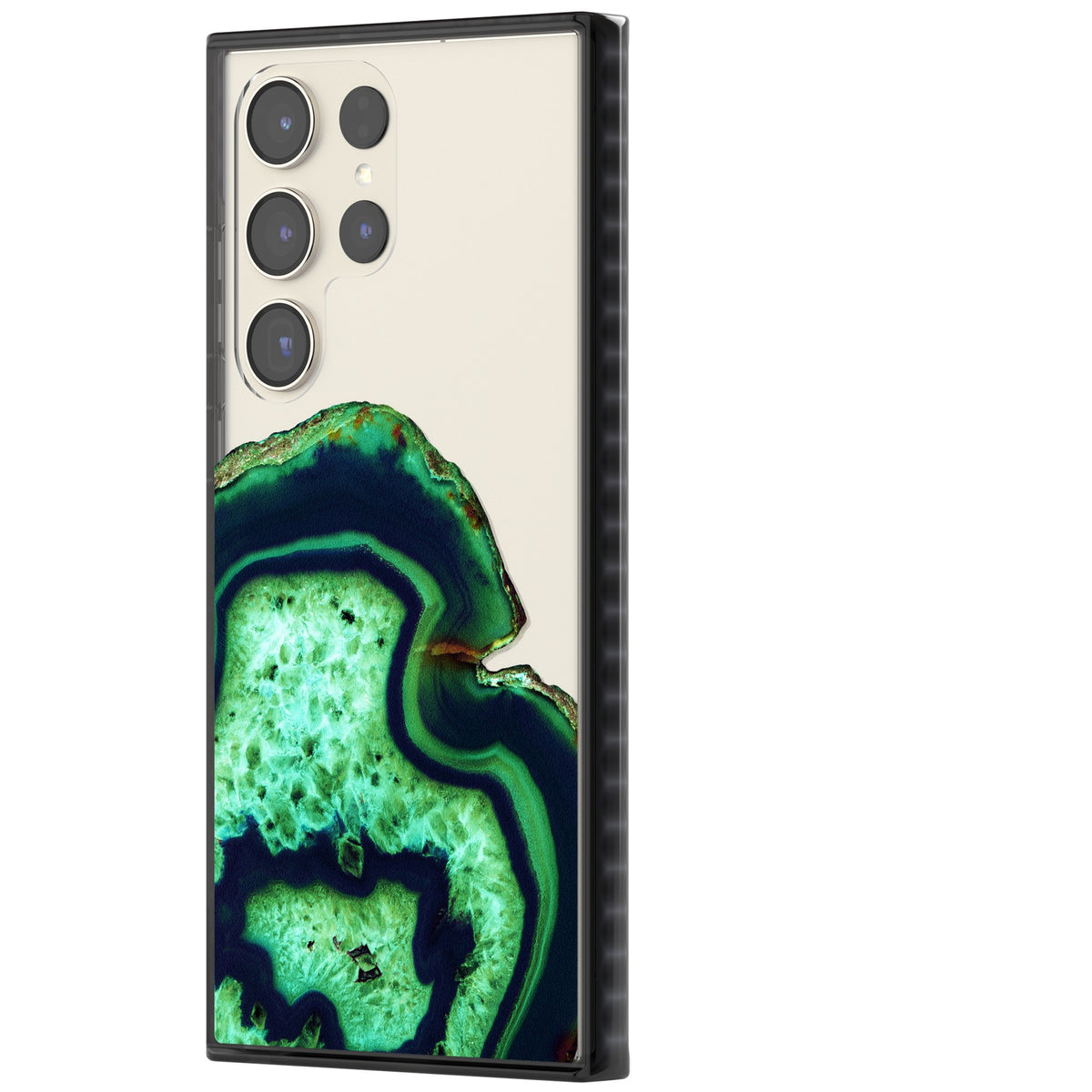 Emerald Agate Slice Samsung S22 Ultra / Samsung S23 Ultra / Samsung S24 Ultra Impact Black Phone Case side