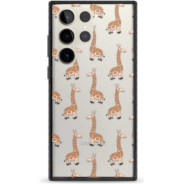 Cute Giraffe Pattern Clear Phone Case Samsung S22 Ultra / Black Impact Case,Samsung S23 Ultra / Black Impact Case Blanc Space
