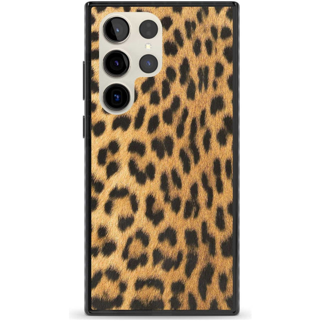 Designer Fashion Gold Leopard Print Phone Case Samsung S22 Ultra / Black Impact Case,Samsung S23 Ultra / Black Impact Case Blanc Space