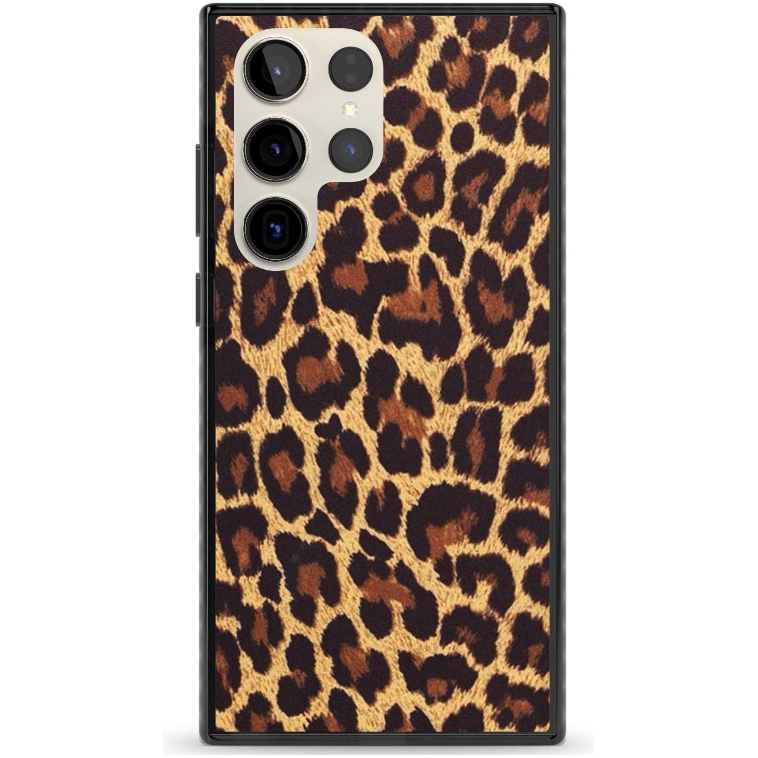 Gold Leopard Print Phone Case Samsung S22 Ultra / Black Impact Case,Samsung S23 Ultra / Black Impact Case Blanc Space