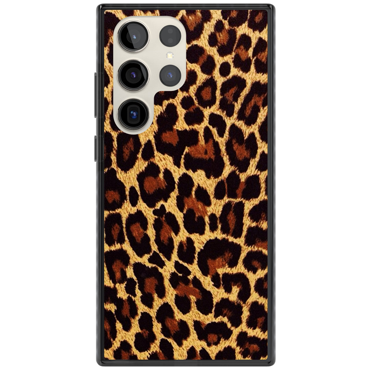 Classic Leopard Samsung S22 Ultra / Samsung S23 Ultra / Samsung S24 Ultra Impact Black Phone Case front