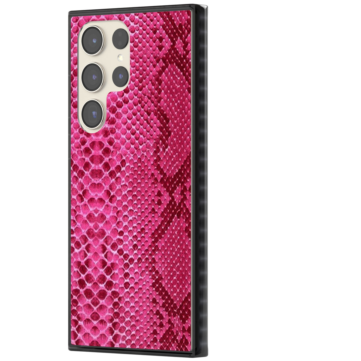 Pink Snakeskin Samsung S22 Ultra / Samsung S23 Ultra / Samsung S24 Ultra Impact Black Phone Case side