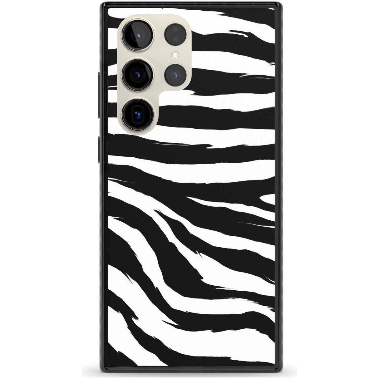 Black Zebra Print Phone Case Samsung S22 Ultra / Black Impact Case,Samsung S23 Ultra / Black Impact Case Blanc Space