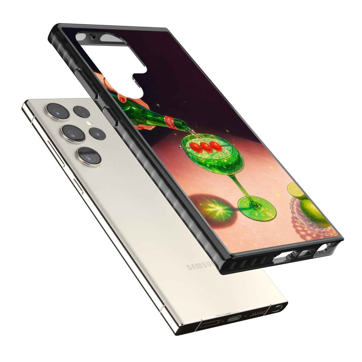 Absinthe Hour Samsung S22 Ultra / Samsung S23 Ultra / Samsung S24 Ultra Impact Black Phone Case angled