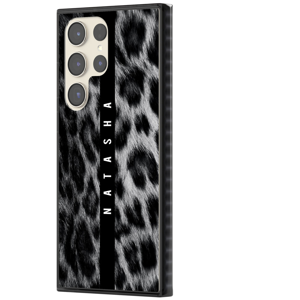 Snow Leopard Samsung S22 Ultra / Samsung S23 Ultra / Samsung S24 Ultra Impact Black Phone Case side