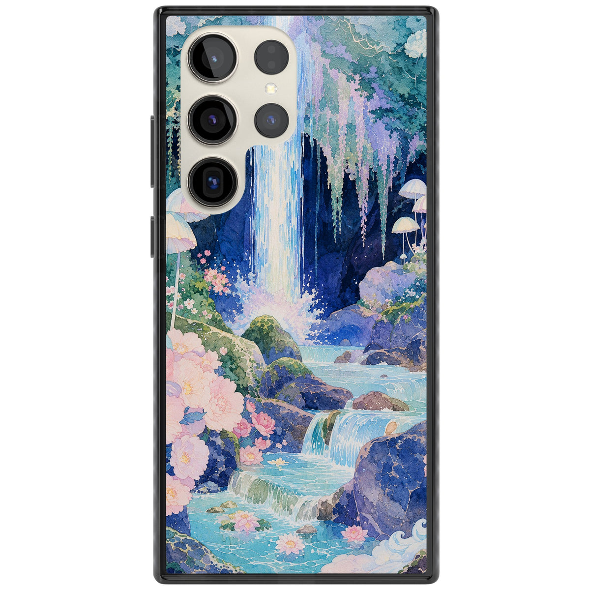 Mystic Waterfall Samsung S22 Ultra / Samsung S23 Ultra / Samsung S24 Ultra Impact Black Phone Case front