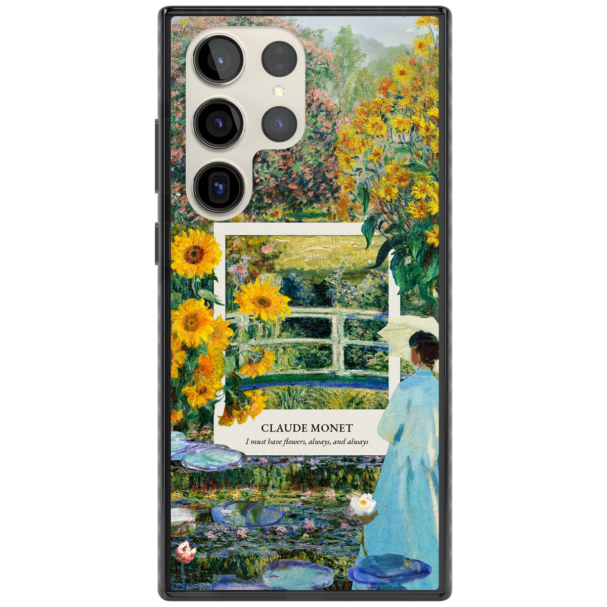 Monet Garden Bridge Samsung S22 Ultra / Samsung S23 Ultra / Samsung S24 Ultra Impact Black Phone Case front