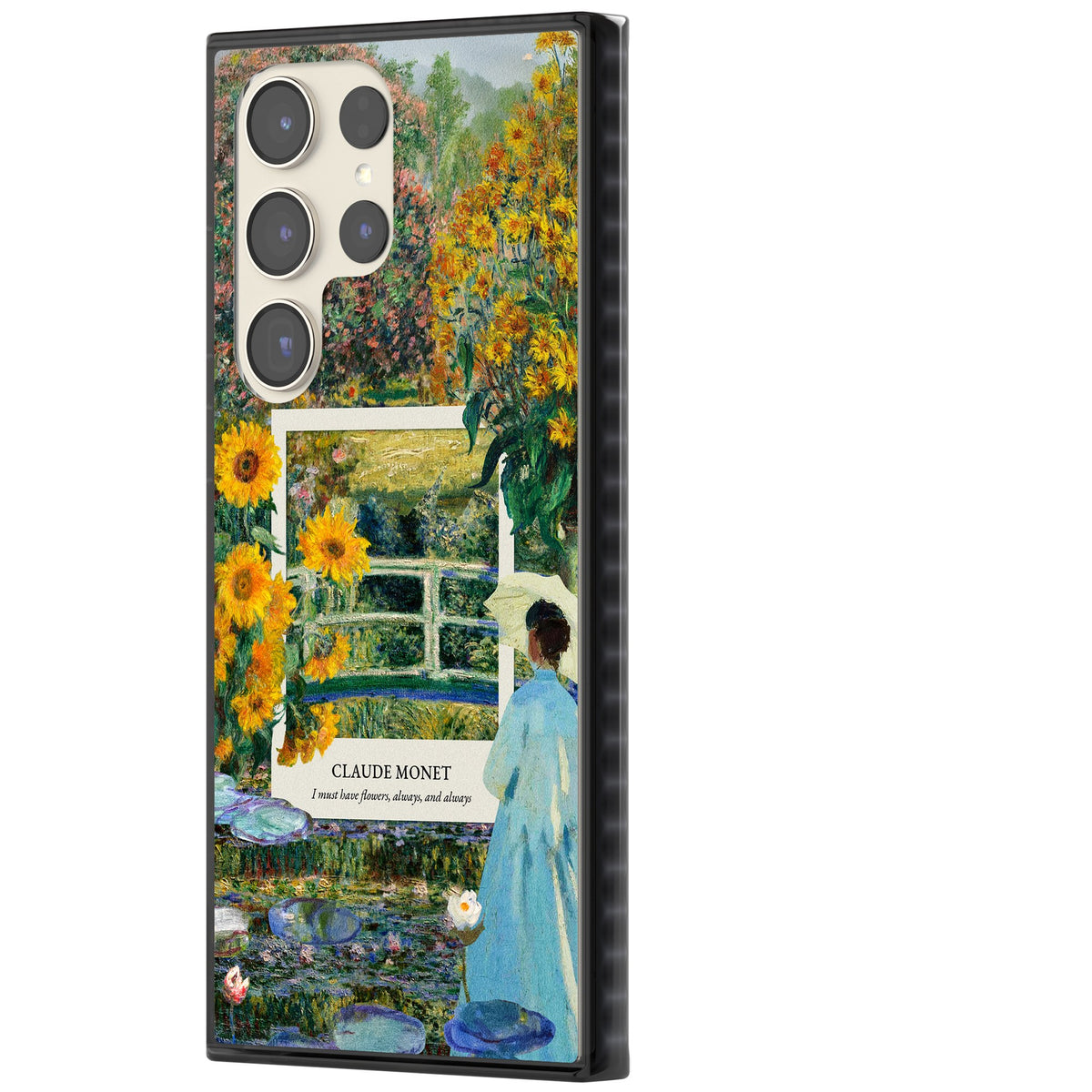 Monet Garden Bridge Samsung S22 Ultra / Samsung S23 Ultra / Samsung S24 Ultra Impact Black Phone Case side
