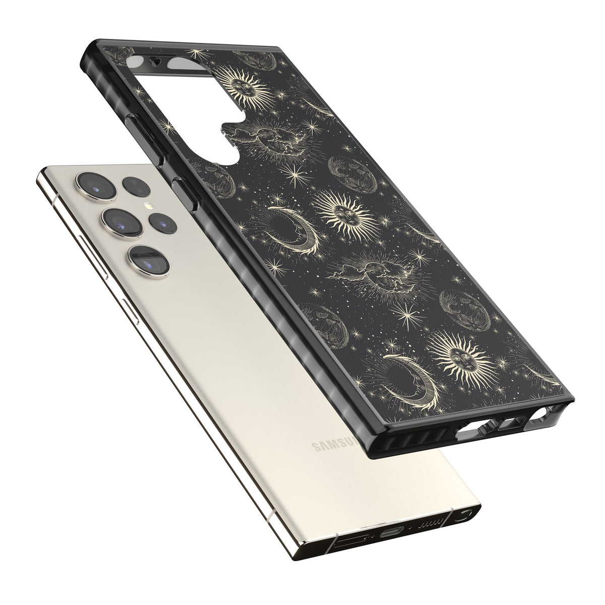 Celestial Almanac Samsung S22 Ultra / Samsung S23 Ultra / Samsung S24 Ultra Impact Black Phone Case angled