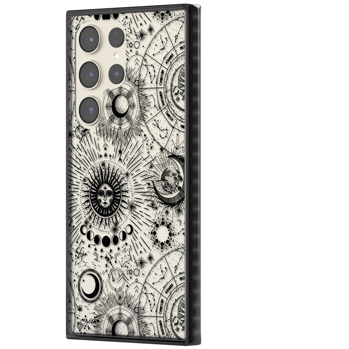 Suns & Zodiac Solar Chart Samsung S22 Ultra / Samsung S23 Ultra / Samsung S24 Ultra Impact Black Phone Case side