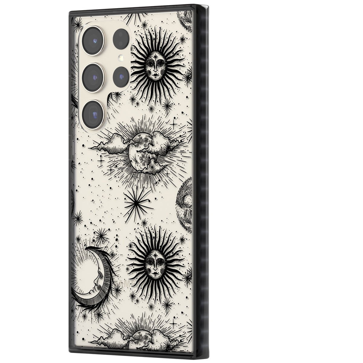 Suns, Moons & Clouds Samsung S22 Ultra / Samsung S23 Ultra / Samsung S24 Ultra Impact Black Phone Case side