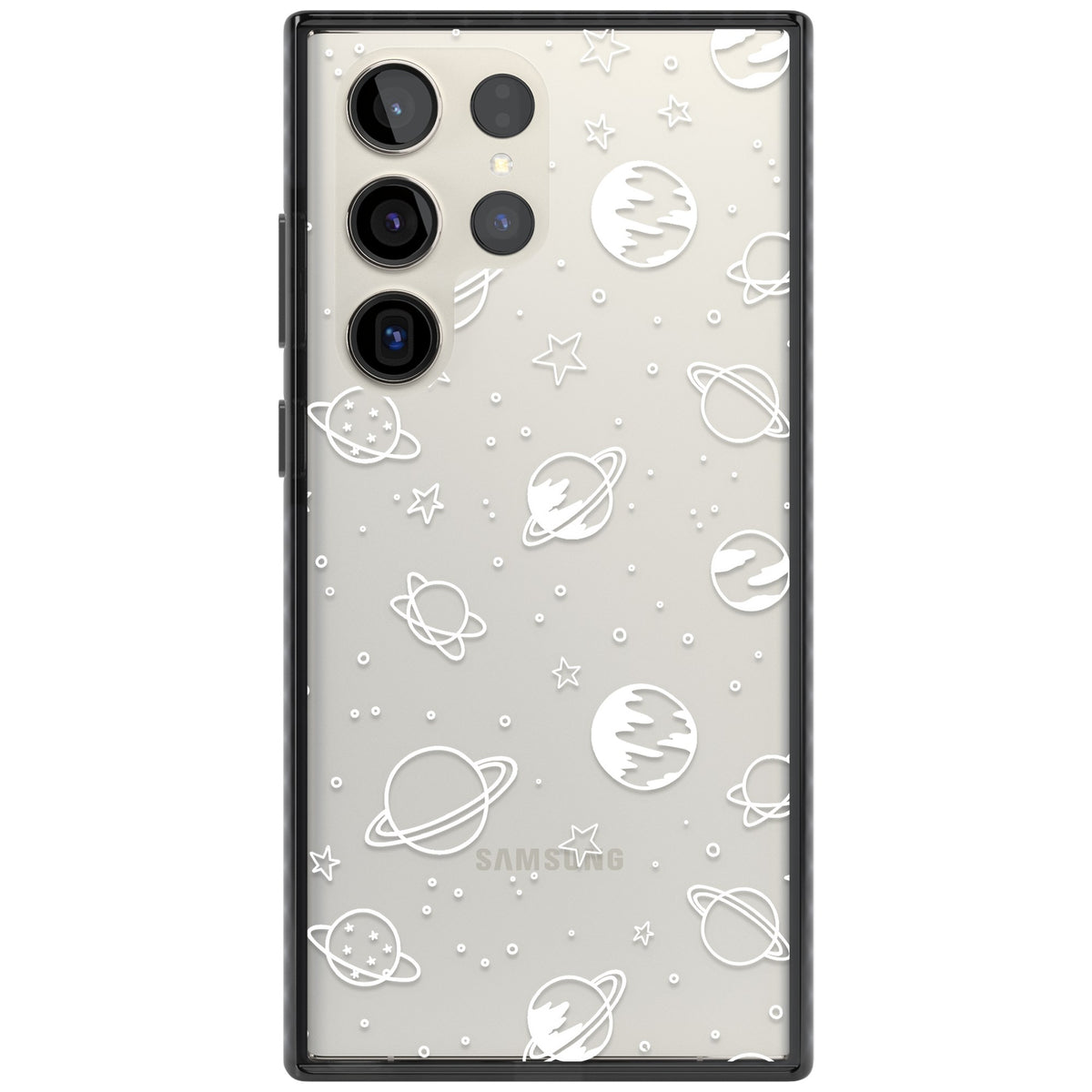 White Cosmic Samsung S22 Ultra / Samsung S23 Ultra / Samsung S24 Ultra Impact Black Phone Case front