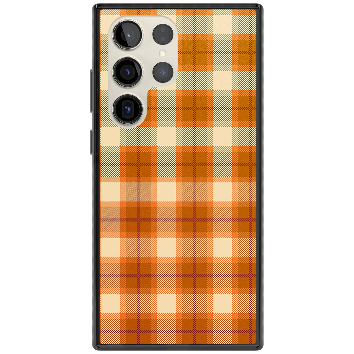 Pumpkin Plaid Samsung S22 Ultra / Samsung S23 Ultra / Samsung S24 Ultra Impact Black Phone Case front