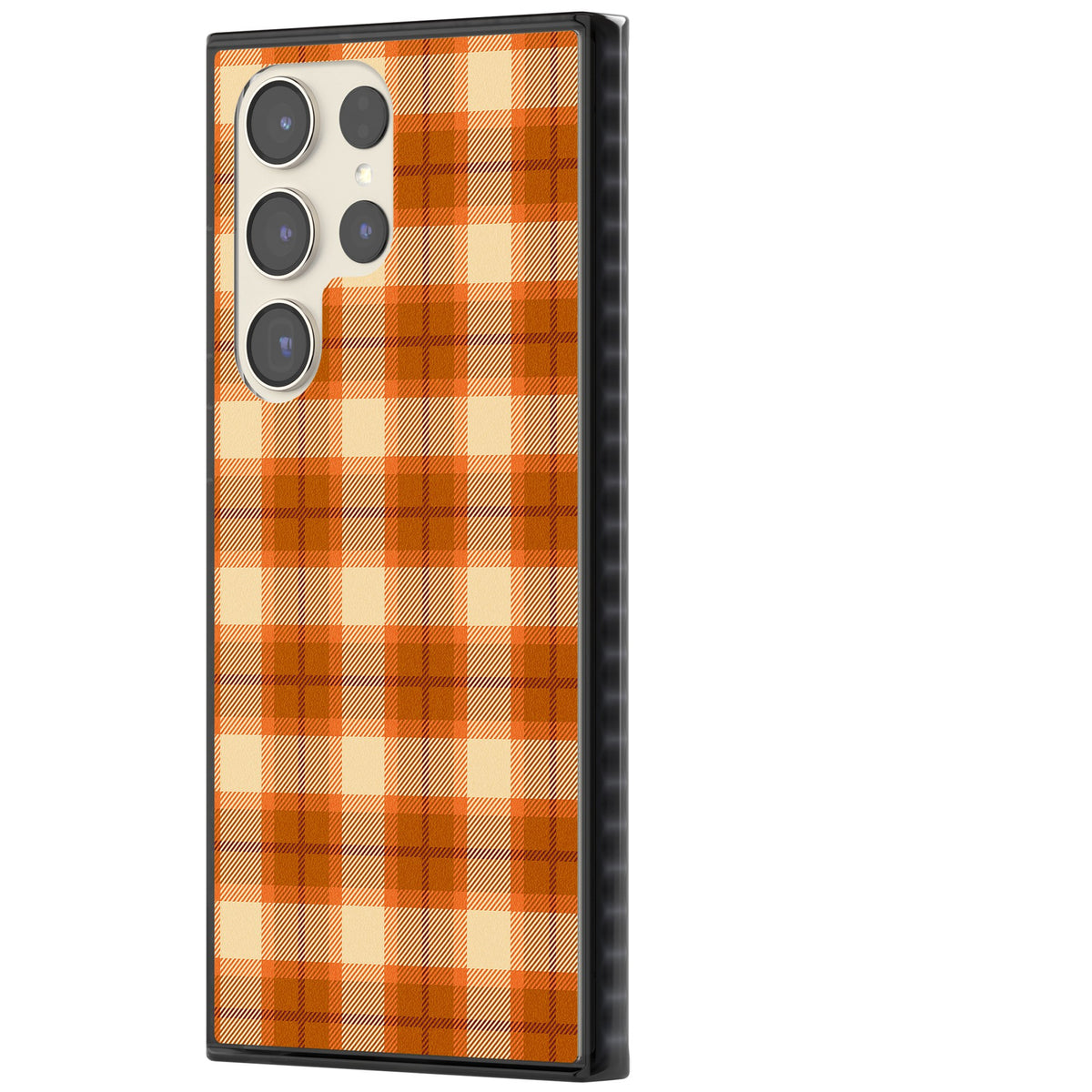 Pumpkin Plaid Samsung S22 Ultra / Samsung S23 Ultra / Samsung S24 Ultra Impact Black Phone Case side