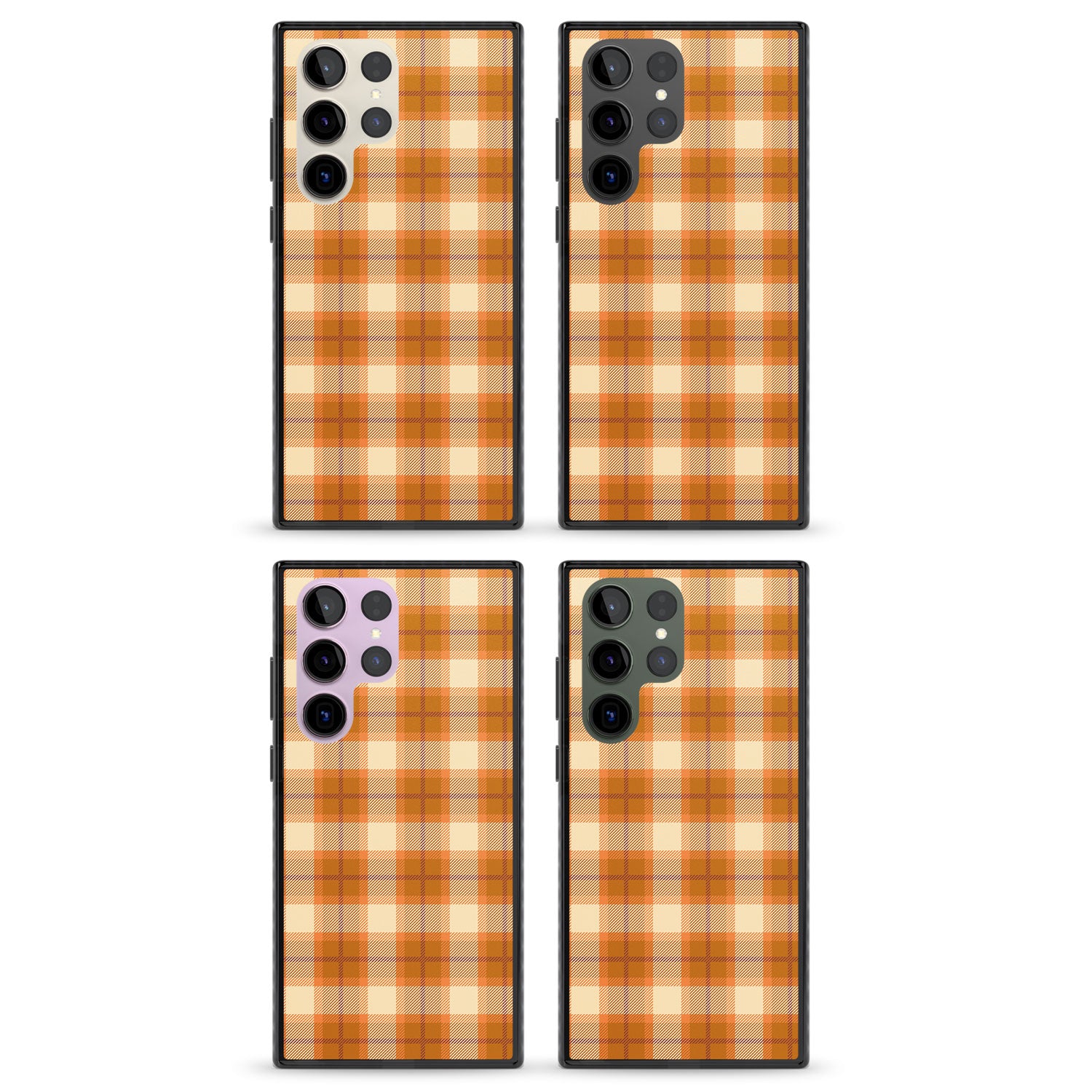 Pumpkin Plaid Impact Phone Case for Samsung Galaxy S24 Ultra , Samsung Galaxy S23 Ultra, Samsung Galaxy S22 Ultra