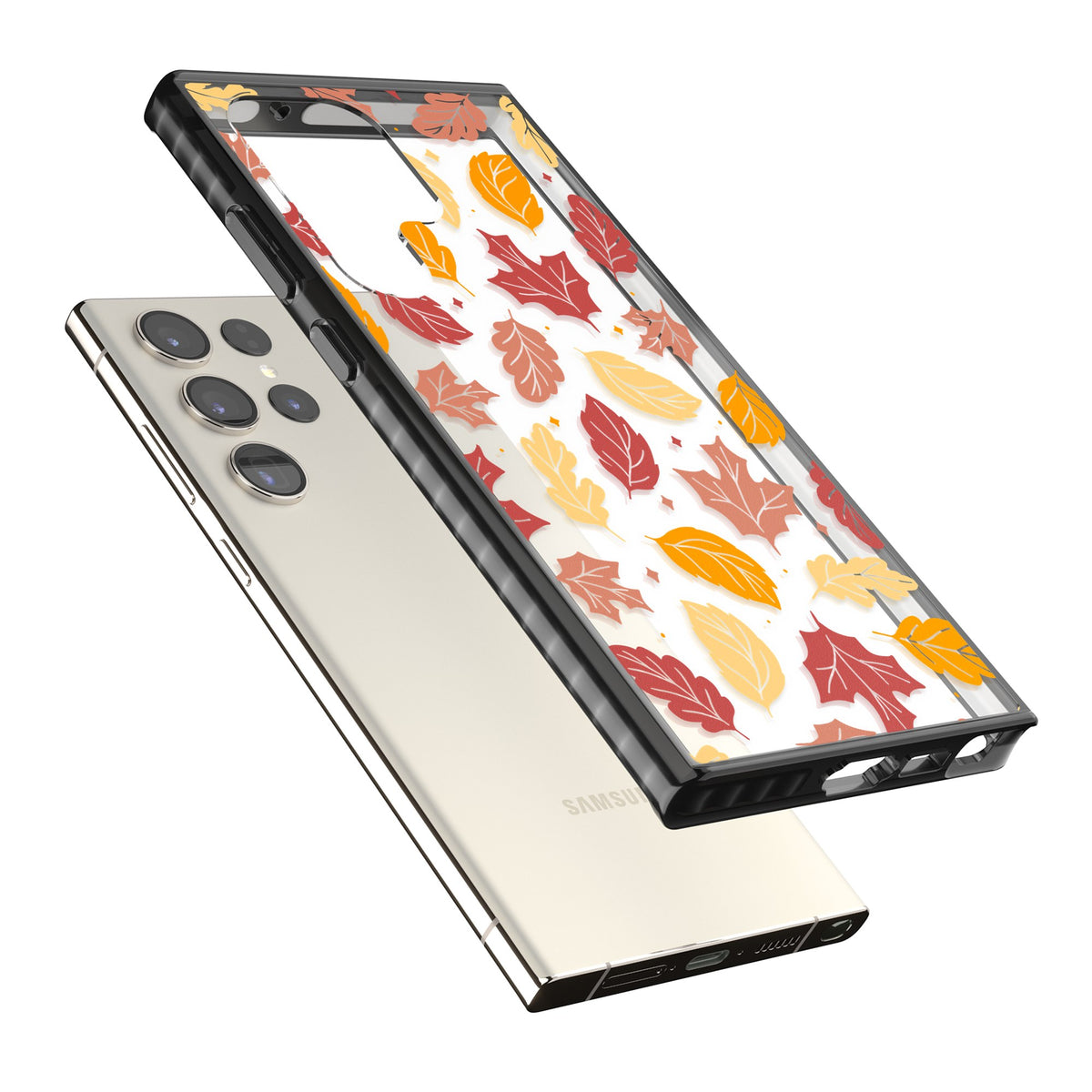 Autumn Leaves Samsung S22 Ultra / Samsung S23 Ultra / Samsung S24 Ultra Impact Black Phone Case angled