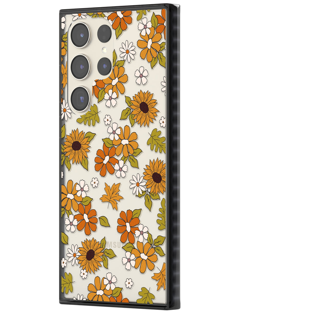 Boho Sunflowers Samsung S22 Ultra / Samsung S23 Ultra / Samsung S24 Ultra Impact Black Phone Case side