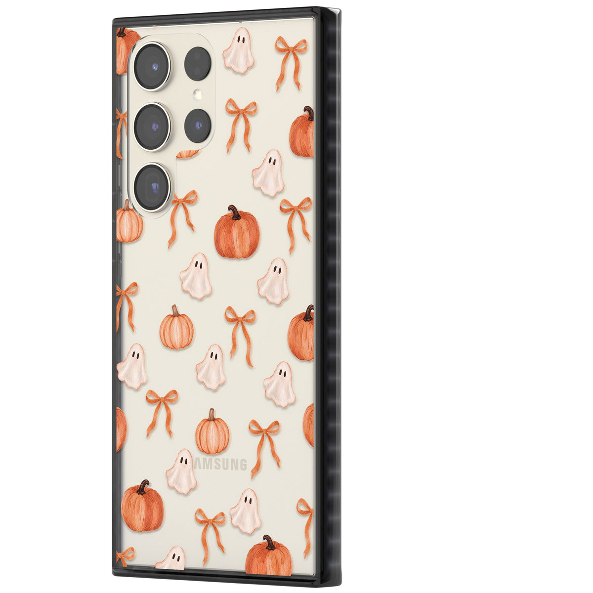 Bows, Ghosts & Pumpkins Samsung S22 Ultra / Samsung S23 Ultra / Samsung S24 Ultra Impact Black Phone Case side