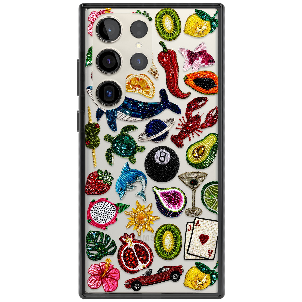 Beaded Mix Samsung S22 Ultra / Samsung S23 Ultra / Samsung S24 Ultra Impact Black Phone Case front