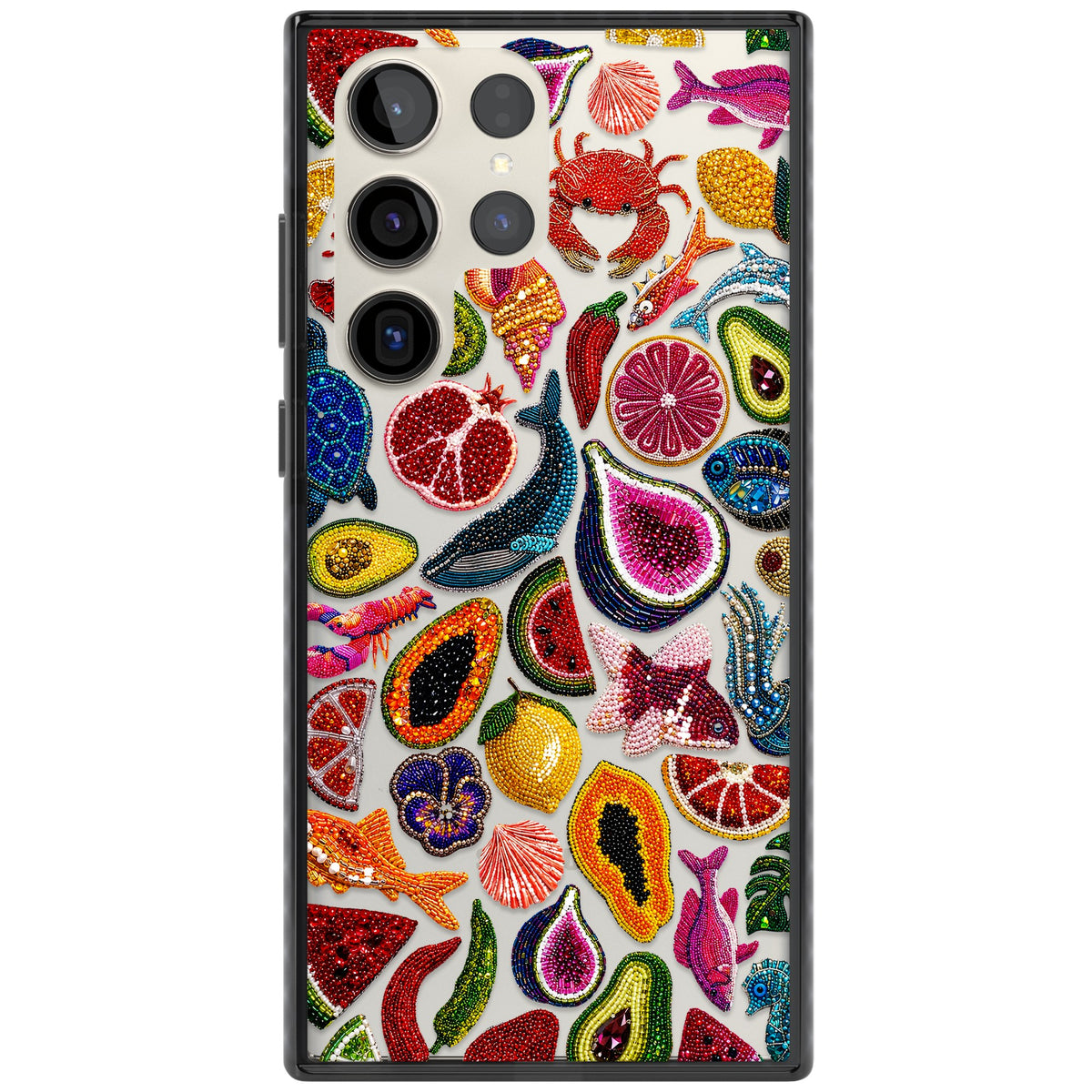 Beaded Tropic Samsung S22 Ultra / Samsung S23 Ultra / Samsung S24 Ultra Impact Black Phone Case front