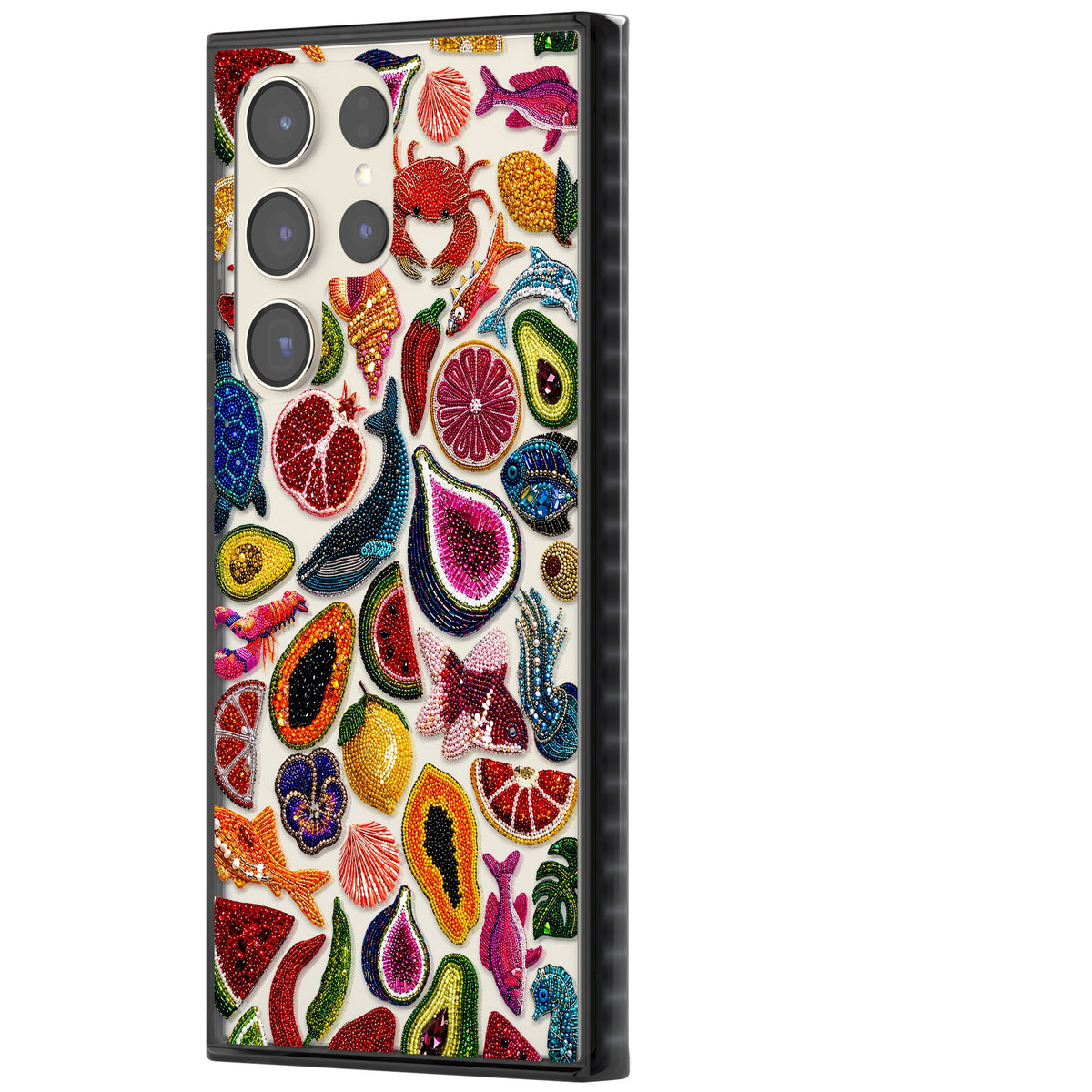 Beaded Tropic Samsung S22 Ultra / Samsung S23 Ultra / Samsung S24 Ultra Impact Black Phone Case side