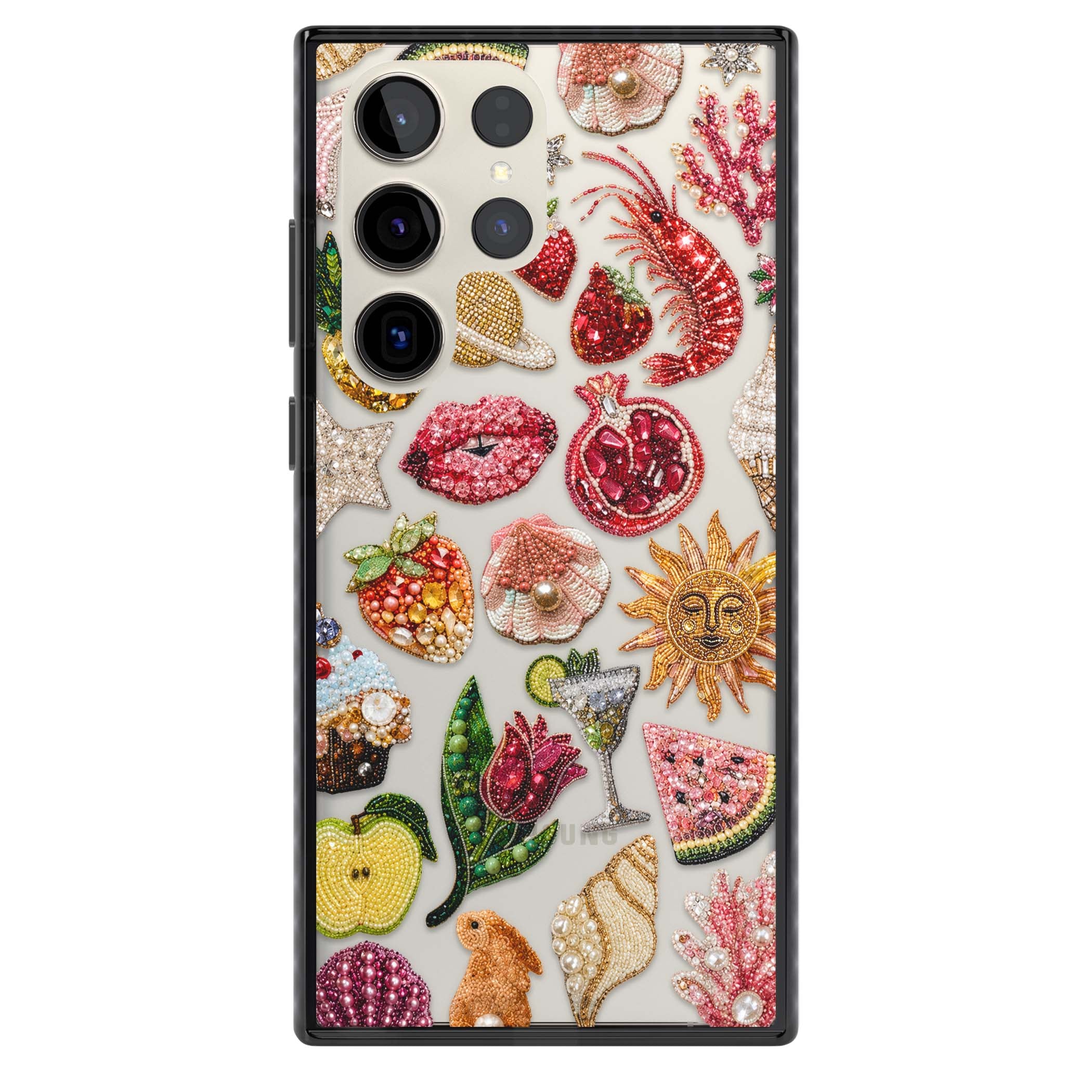 Beaded Riviera coquette iPhone case | Black Impact case for Samsung Galaxy S24 Ultra, Samsung Galaxy S23 Ultra, Samsung Galaxy S22 Ultra