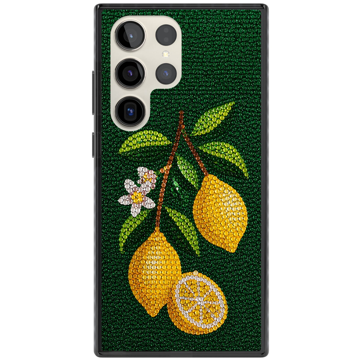 Beaded Lemons Samsung S22 Ultra / Samsung S23 Ultra / Samsung S24 Ultra Impact Black Phone Case front