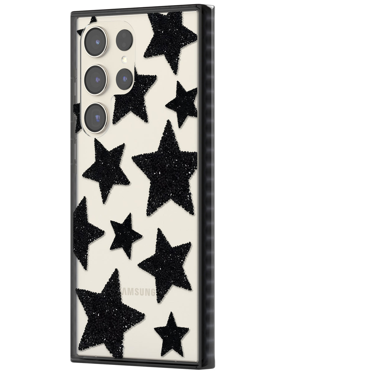 Beaded Black Stars Samsung S22 Ultra / Samsung S23 Ultra / Samsung S24 Ultra Impact Black Phone Case side
