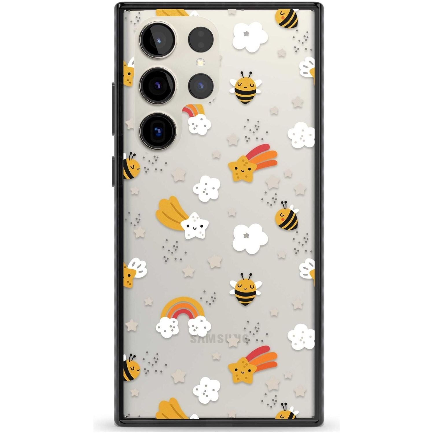 Busy Bee Phone Case Samsung S22 Ultra / Black Impact Case,Samsung S23 Ultra / Black Impact Case Blanc Space