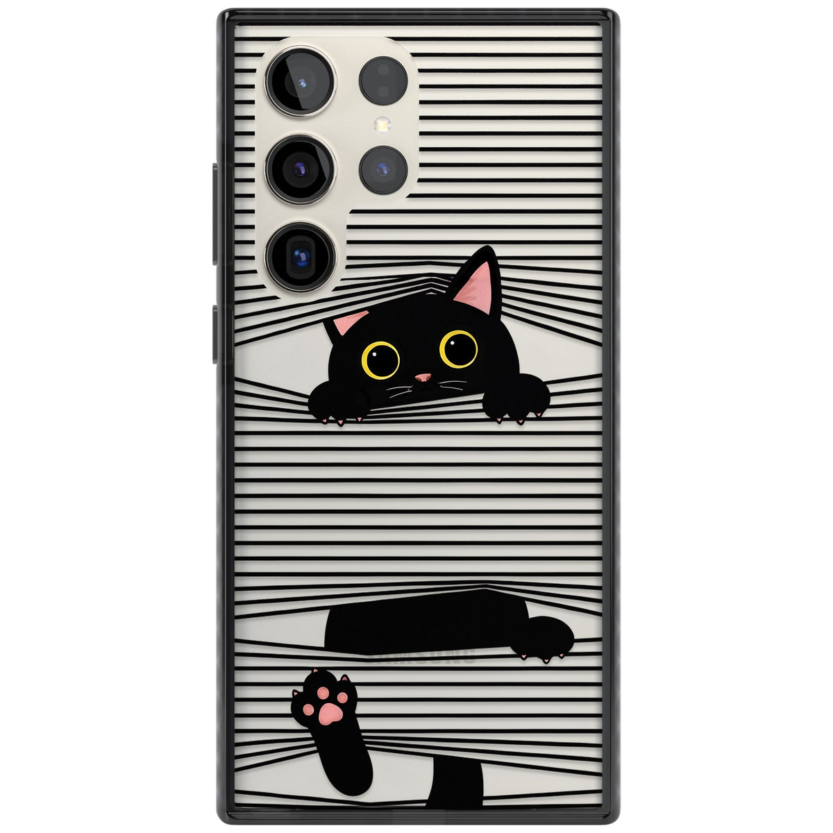 Peek-a-Boo Cat Samsung S22 Ultra / Samsung S23 Ultra / Samsung S24 Ultra Impact Black Phone Case front