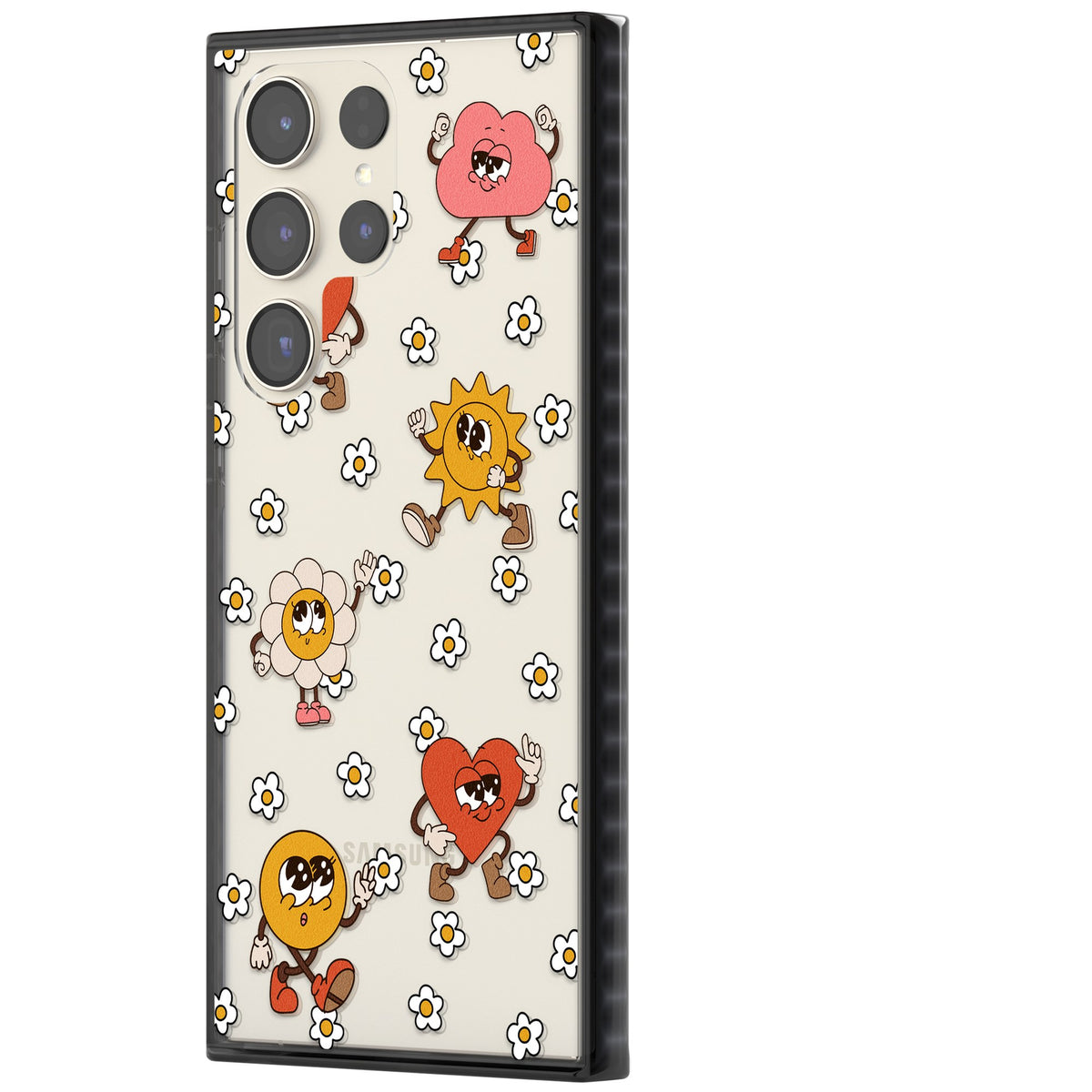 Daisies & Friends Samsung S22 Ultra / Samsung S23 Ultra / Samsung S24 Ultra Impact Black Phone Case side