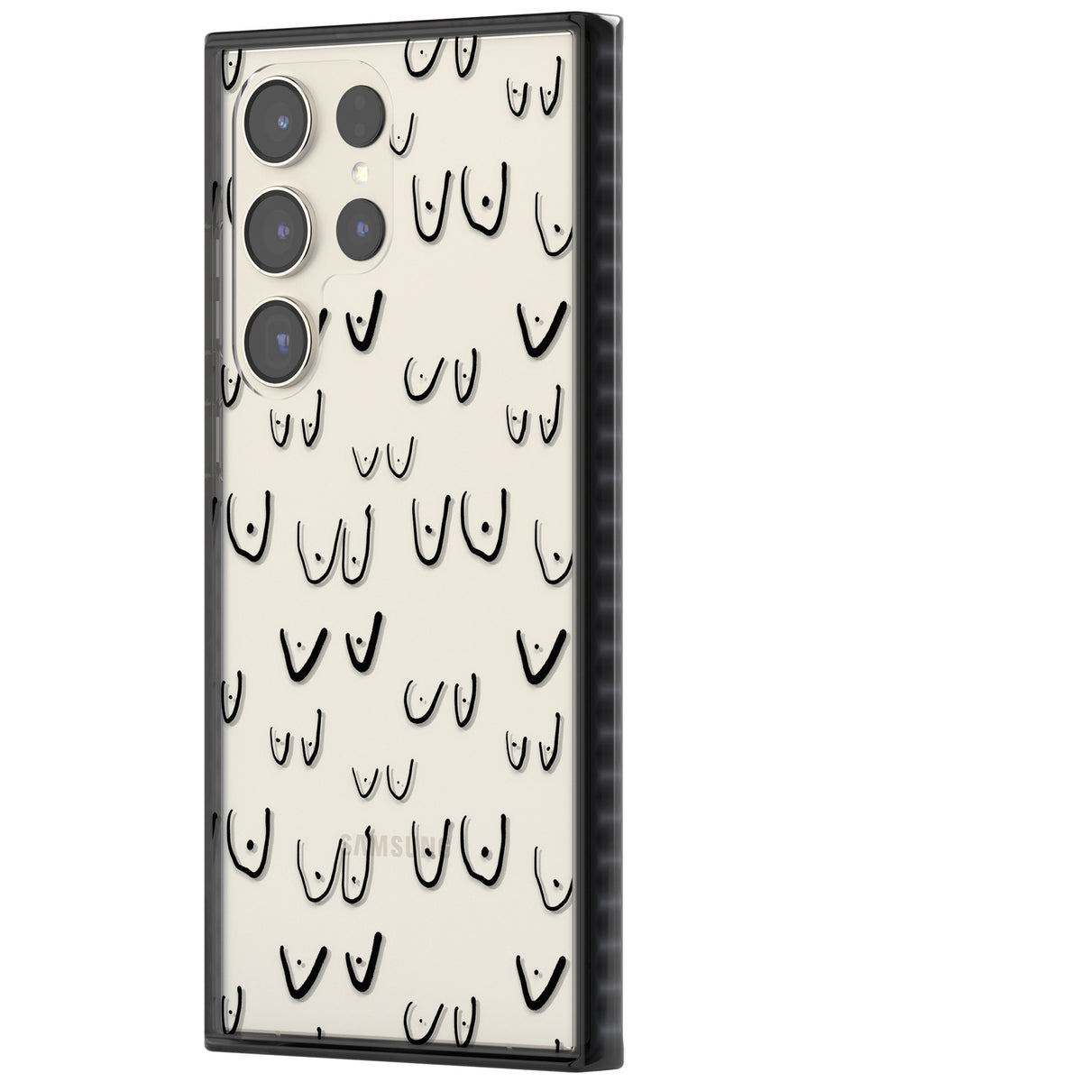 Boob Pattern (Black) Samsung S22 Ultra / Samsung S23 Ultra / Samsung S24 Ultra Impact Black Phone Case side