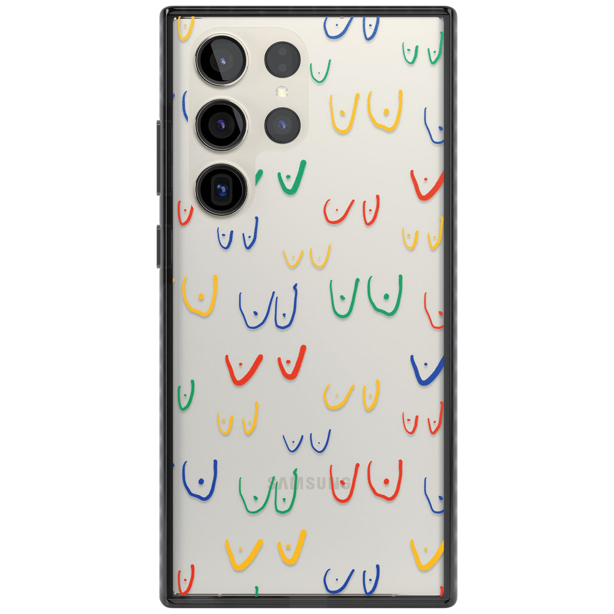 Boob Pattern (Multicolour) Samsung S22 Ultra / Samsung S23 Ultra / Samsung S24 Ultra Impact Black Phone Case front