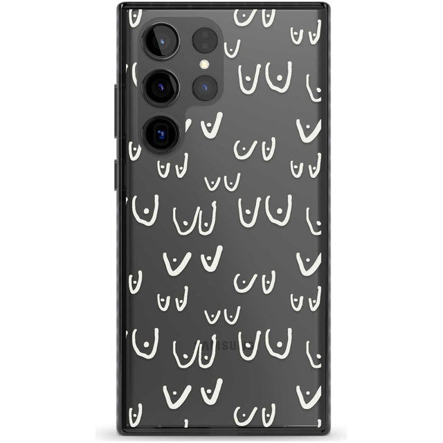 Free the boob (White) Phone Case Samsung S22 Ultra / Black Impact Case,Samsung S23 Ultra / Black Impact Case Blanc Space