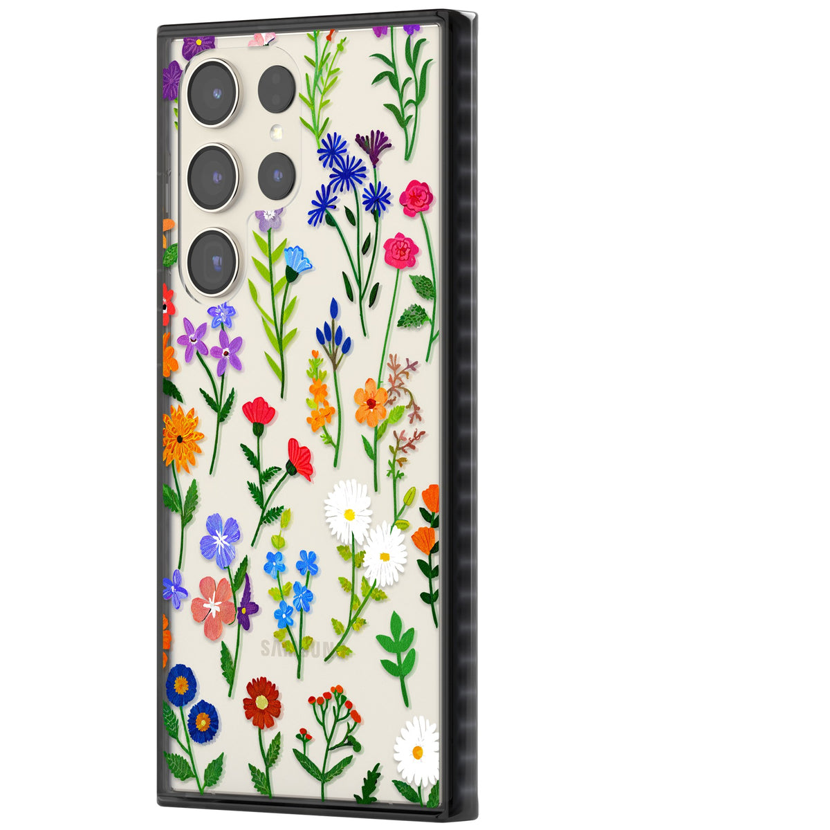 Wildflower Garden Samsung S22 Ultra / Samsung S23 Ultra / Samsung S24 Ultra Impact Black Phone Case side