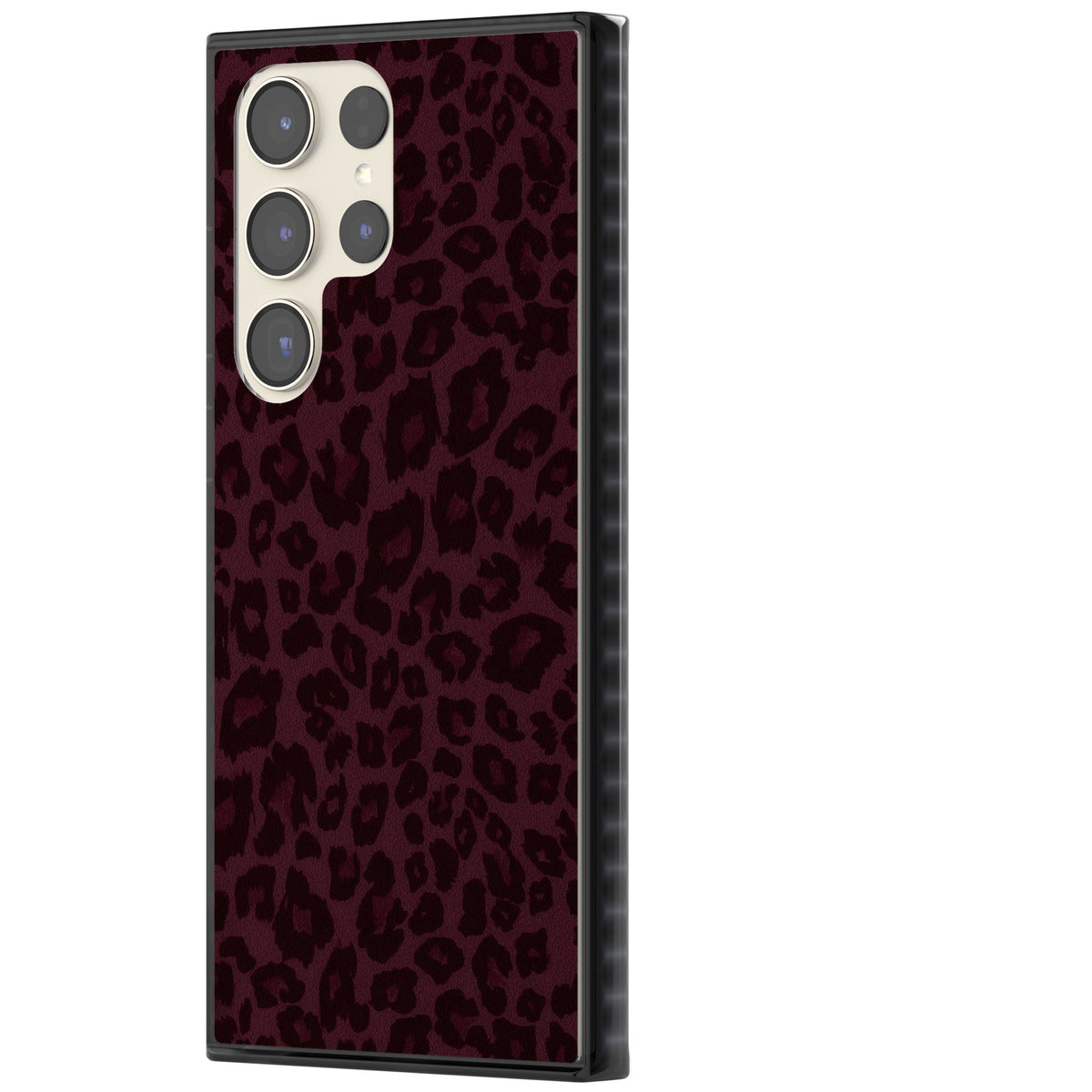 Burgundy Leopard Samsung S22 Ultra / Samsung S23 Ultra / Samsung S24 Ultra Impact Black Phone Case side