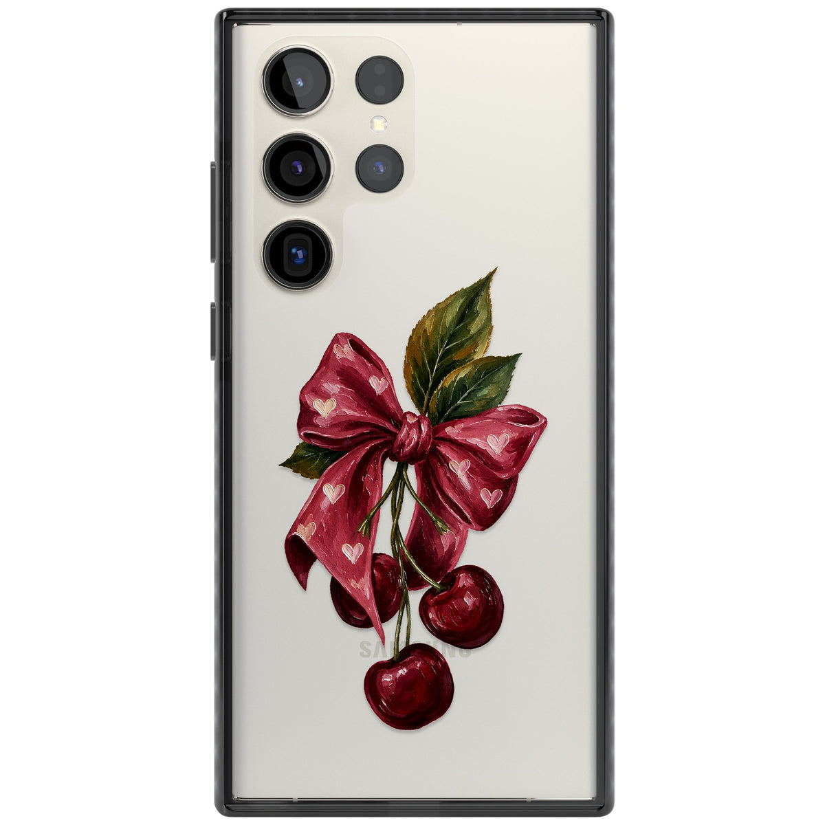 Cherry Sonnet Samsung S22 Ultra / Samsung S23 Ultra / Samsung S24 Ultra Impact Black Phone Case front