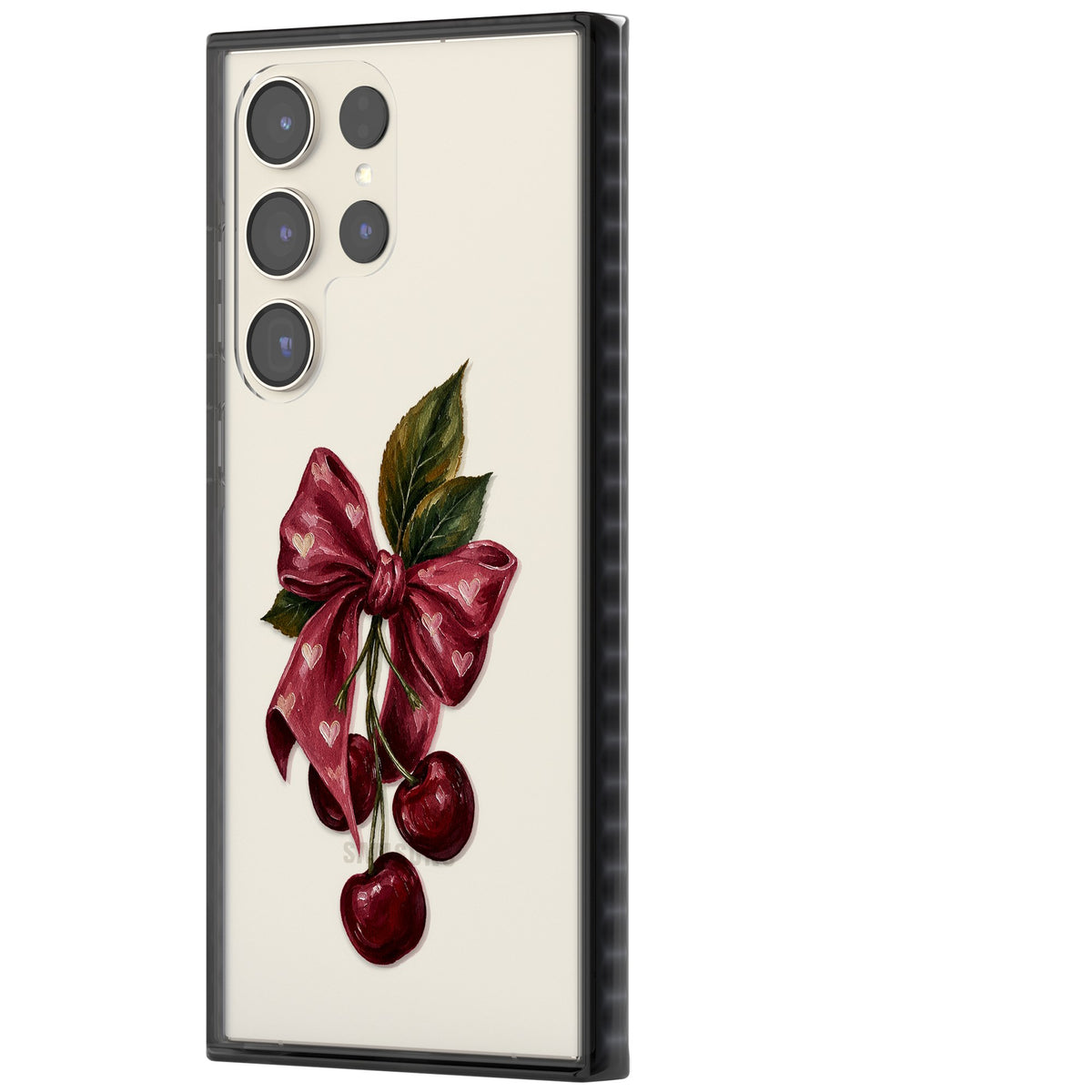 Cherry Sonnet Samsung S22 Ultra / Samsung S23 Ultra / Samsung S24 Ultra Impact Black Phone Case side