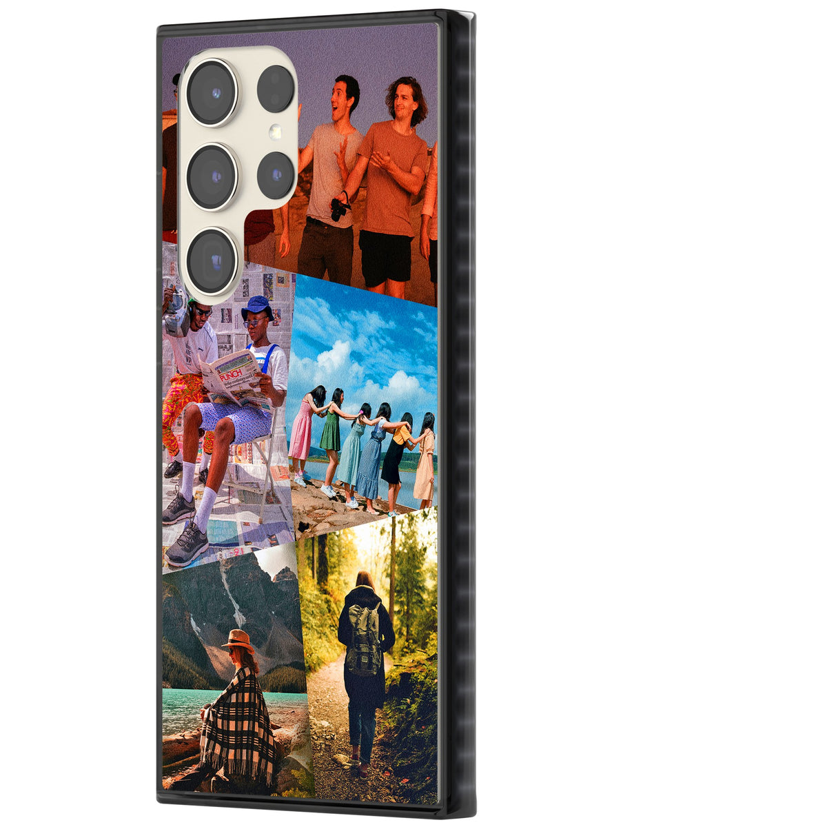 Personalised Abstract Photo Grid Samsung S22 Ultra / Samsung S23 Ultra / Samsung S24 Ultra Impact Black Phone Case side