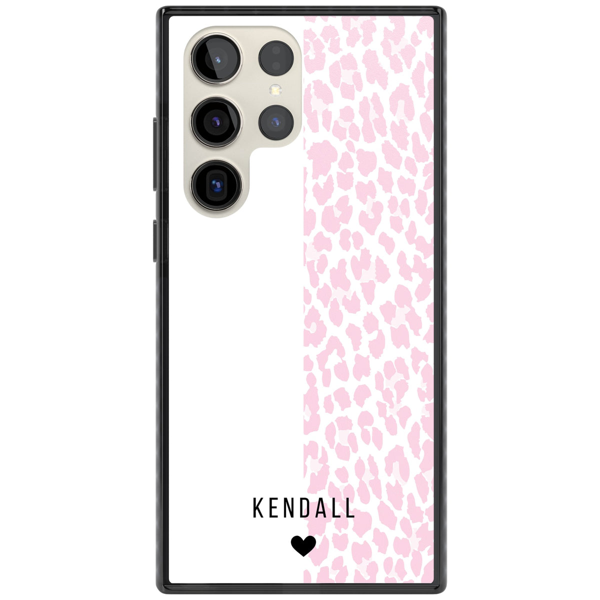 Personalised Pink Leopard Samsung S22 Ultra / Samsung S23 Ultra / Samsung S24 Ultra Impact Black Phone Case front
