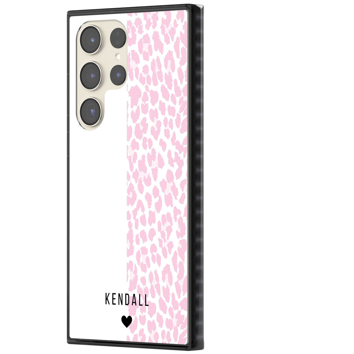 Personalised Pink Leopard Samsung S22 Ultra / Samsung S23 Ultra / Samsung S24 Ultra Impact Black Phone Case side