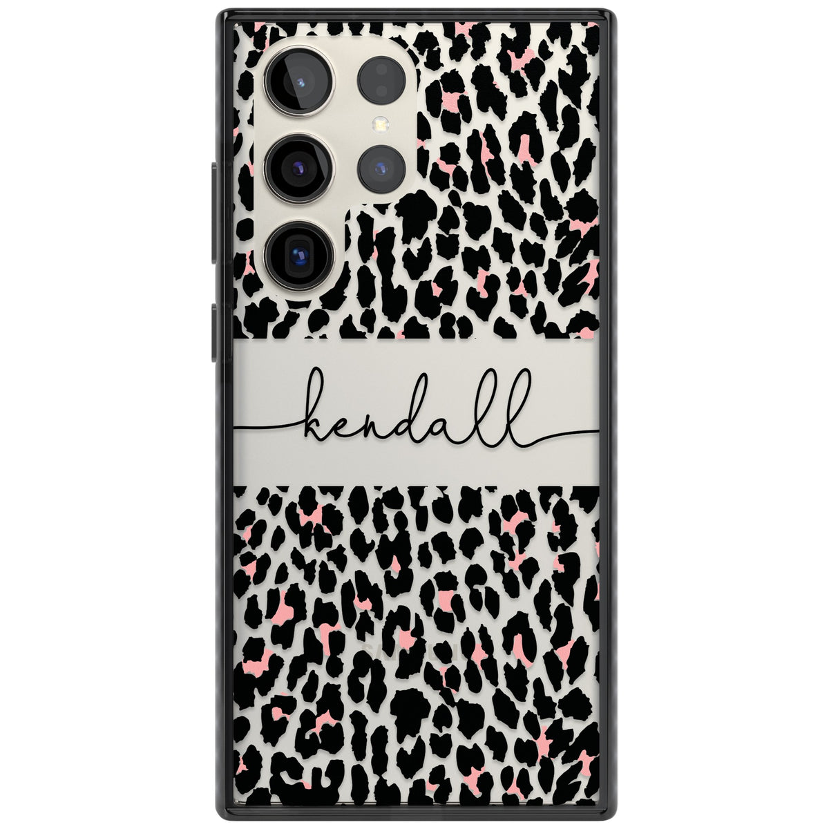 Personalised Tatty Leopard Samsung S22 Ultra / Samsung S23 Ultra / Samsung S24 Ultra Impact Black Phone Case front