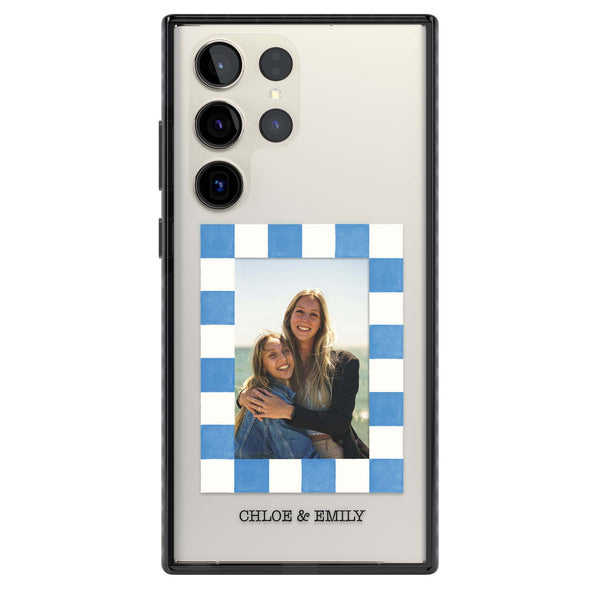 Personalised Blue Check Photo