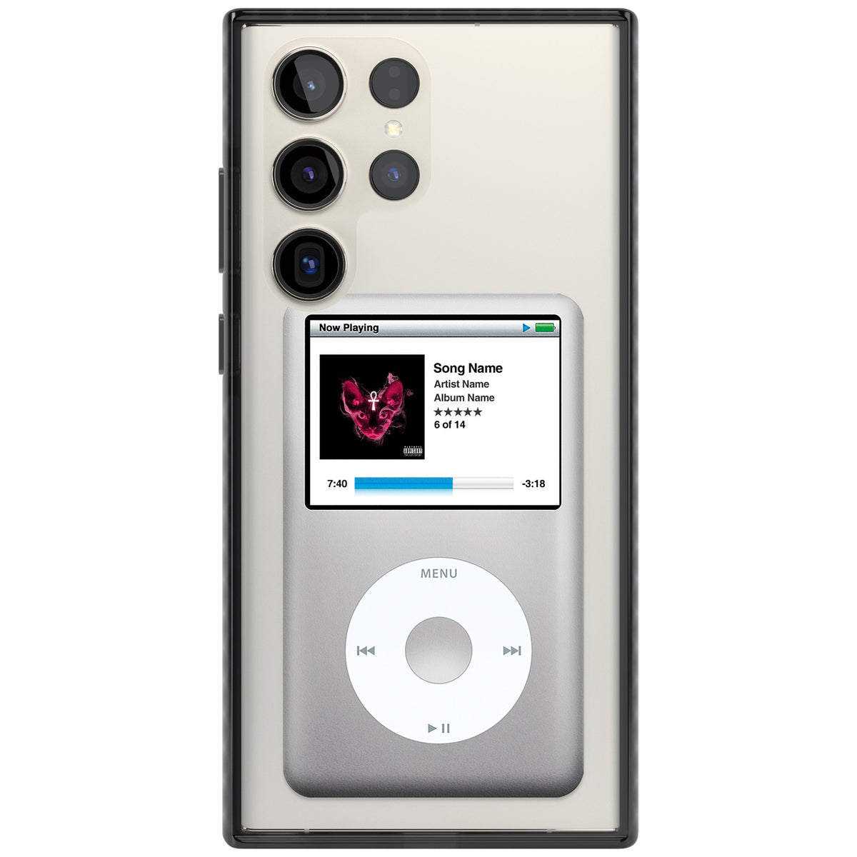 Personalised Classic Ipod Samsung S22 Ultra / Samsung S23 Ultra / Samsung S24 Ultra Impact Black Phone Case front